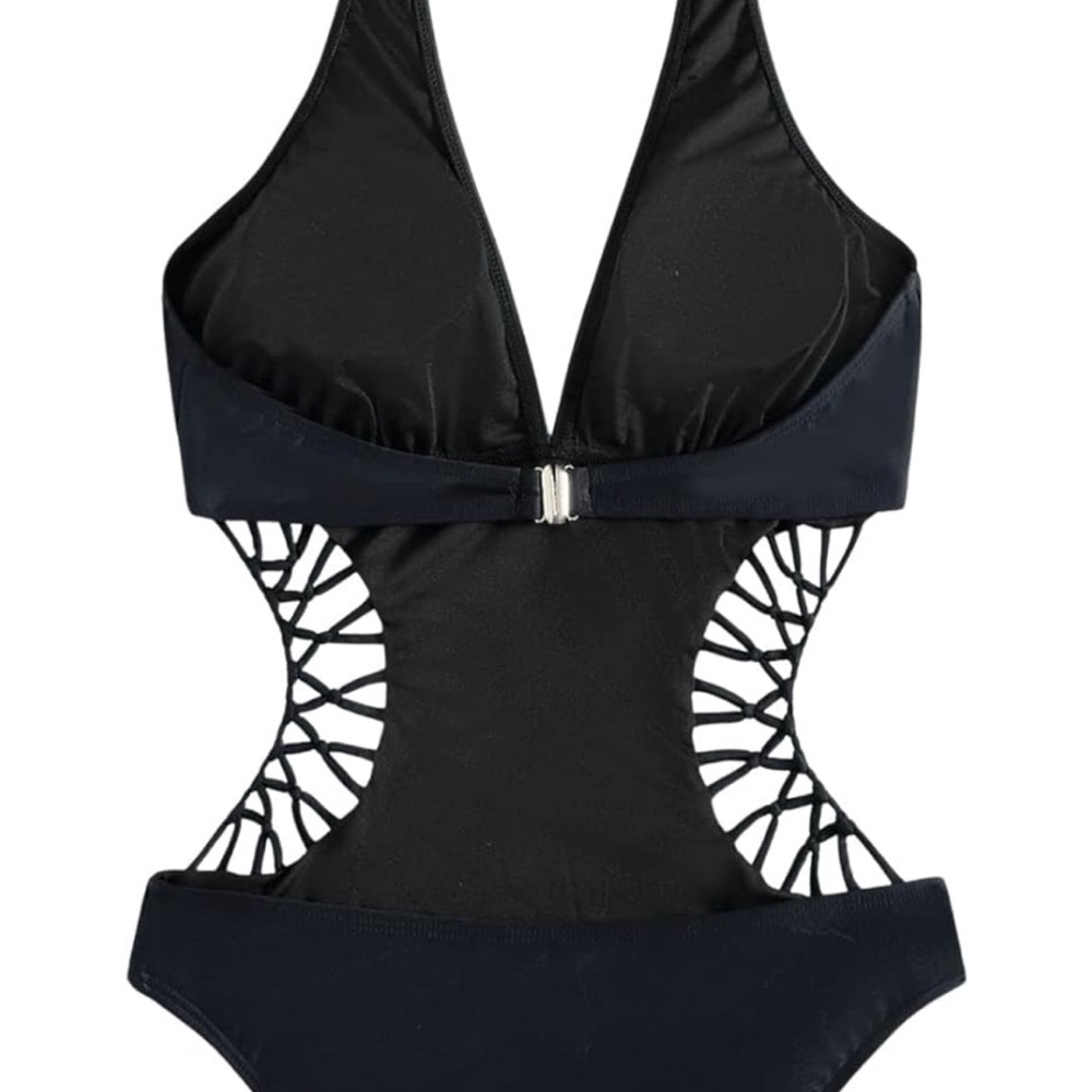 Chic Black Cutout One-Piece Swimsuit